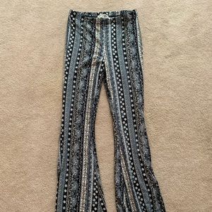 Blue floral boho pants.